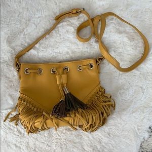 Zara Faux Leather Fringe Crossbody Purse